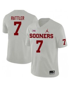 Men's Oklahoma Sooners #7 Spencer Rattler White XII Stitched NCAA Jersey