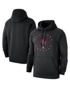 Men's Oklahoma Sooners Black Basketball Icon Club Fleece Pullover Hoodie