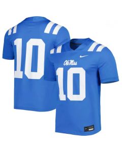 Men's Ole Miss Rebels #10 Blue Stitched Jersey