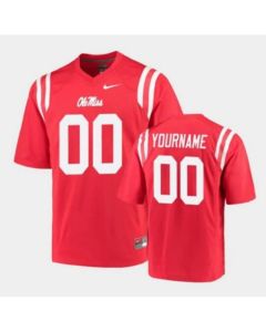 Men's Ole Miss Rebels Red Custom Stitched Jersey (Red)