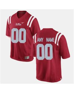 Men's Ole Miss Rebels Red Custom Stitched Jersey