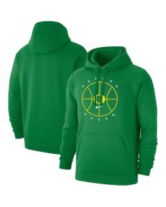 Men's Oregon Ducks Green Basketball Icon Club Fleece Pullover Hoodie