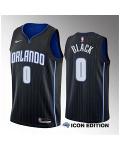 Men's Orlando Magic #0 Anthony Black Black 2023 Draft Icon Edition Stitched Basketball Jersey