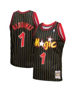 Men's Orlando Magic #1 Penny Hardaway Black 1994-95 Hardwood Classics Reload 3.0 Swingman Stitched Jersey