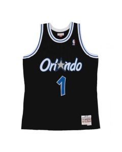 Men's Orlando Magic #1 Tracy McGrady Black Throwback Stitched Jersey