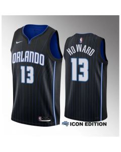 Men's Orlando Magic #13 Jett Howard Black 2023 Draft Icon Edition Stitched Basketball Jersey