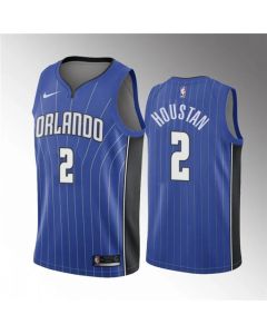 Men's Orlando Magic #2 Caleb Houstan Blue Icon Edition Stitched Swingman Jersey