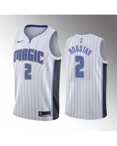 Men's Orlando Magic #2 Caleb Houstan White Association Edition Stitched Swingman Jersey