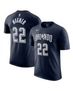 Men's Orlando Magic #22 Franz Wagner Navy 2023/24 City Edition Name & Number T-Shirt