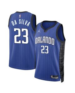 Men's Orlando Magic #23 Tristan Da Silva Blue 2024 Draft Statement Edition Stitched Basketball Jersey