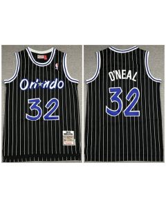 Men's Orlando Magic #32 Shaquille O'Neal Black Throwback Stitched Jersey (Black)