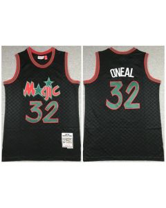 Men's Orlando Magic #32 Shaquille O'Neal Black Throwback Stitched Jersey