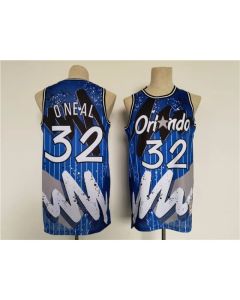Men's Orlando Magic #32 Shaquille O'Neal Blue Throwback basketball Jersey