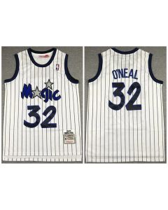 Men's Orlando Magic #32 Shaquille O'Neal White Throwback Stitched Jersey