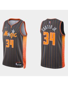 Men's Orlando Magic #34 Wendell Carter Jr. 2021/22 City Edition Black 75th Anniversary Stitched Swingman Jersey