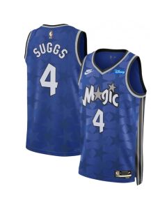 Men's Orlando Magic #4 Jalen Suggs Blue 2023/24 Classic Edition Stitched Basketball Jersey
