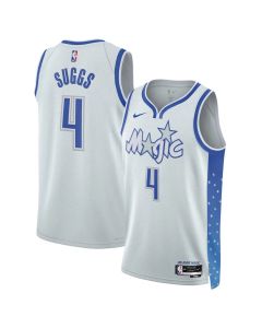 Men's Orlando Magic #4 Jalen Suggs Nike Silver 2025/26 Swingman City Edition Jersey