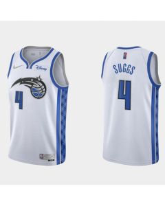 Men's Orlando Magic #4 Jalen Suggs White Earned Edition Stitched Swingman Jersey
