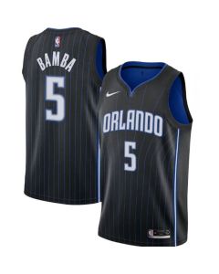 Men's Orlando Magic #5 Mohamed Bamba Black Icon Edition Stitched Swingman Jersey