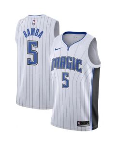Men's Orlando Magic #5 Mohamed Bamba White Association Edition Stitched Swingman Jersey