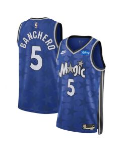 Men's Orlando Magic #5 Paolo Banchero Blue 2023/24 Classic Edition Stitched Basketball Jersey