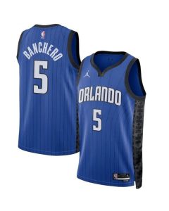 Men's Orlando Magic #5 Paolo Banchero Blue Stitched Basketball Jersey
