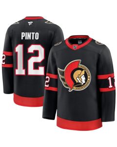 Men's Ottawa Senators #12 Shane Pinto Black Home Premium Player Jersey