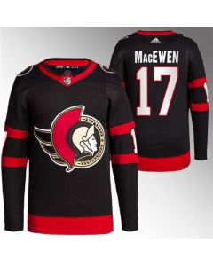 Men's Ottawa Senators #17 Zack MacEwen Black Premier Stitched Jersey
