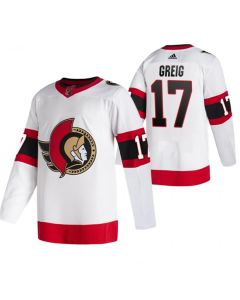 Men's Ottawa Senators #17 Zack MacEwen White Stitched Jersey