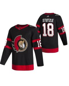 Men's Ottawa Senators #18 Tim Stutzle 2021 Black Stitched Home Jersey