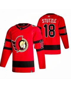 Men's Ottawa Senators #18 Tim Stutzle 2021 Red Reverse Retro Stitched Jersey