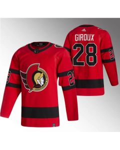 Men's Ottawa Senators #28 Claude Giroux 2021 Red Reverse Retro Stitched Jersey
