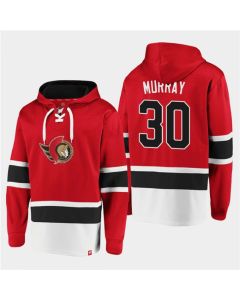 Men's Ottawa Senators #30 Matt Murray Red Ageless Must-Have Lace-Up Pullover Hoodie