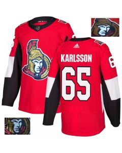 Men's Ottawa Senators #65 Erik Karlsson Red Fashion Gold Stitched NHL Jersey