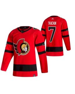Men's Ottawa Senators #7 Brady Tkachuk 2021 Red Reverse Retro Stitched Jersey