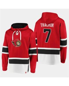 Men's Ottawa Senators #7 Brady Tkachuk Red Ageless Must-Have Lace-Up Pullover Hoodie