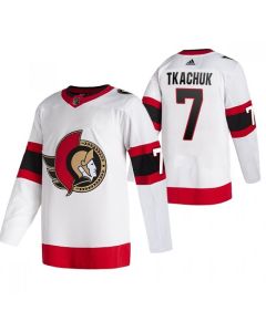 Men's Ottawa Senators #7 Brady Tkachuk White Stitched Jersey
