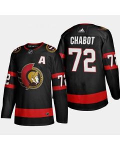 Men's Ottawa Senators #72 Thomas Chabot 2021 Black Stitched Home Jersey