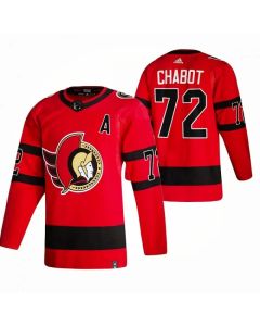 Men's Ottawa Senators #72 Thomas Chabot 2021 Red Reverse Retro Stitched Jersey