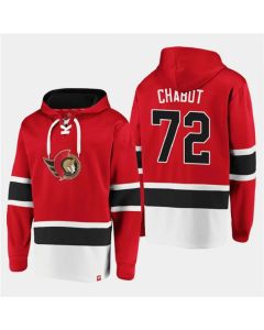 Men's Ottawa Senators #72 Thomas Chabot Red Ageless Must-Have Lace-Up Pullover Hoodie