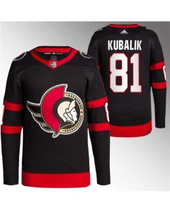 Men's Ottawa Senators #81 Dominik Kubalik Black Premier Stitched Jersey