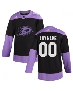Men's PAnaheim Ducks Black Hockey Fights Cancer Custom Practice NHL Stitched Jersey