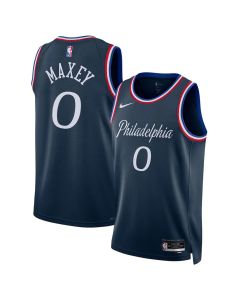 Men's Philadelphia 76ers #0 Tyrese Maxey Navy 2025/26 Swingman City Edition Jersey