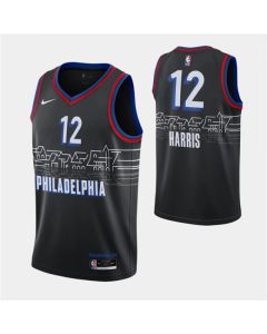 Men's Philadelphia 76ers #12 Tobias Harris 2020-21 Black City Swingman Stitched NBA Jersey