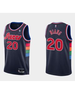 Men's Philadelphia 76ers #20 Georges Niang 2021/22 City Edition Navy 75th Anniversary Stitched Swingman Jersey