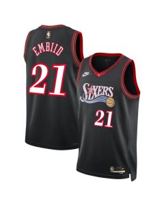 Men's Philadelphia 76ers #21 Joel Embiid Nike Black Classic Edition Jersey (Black)