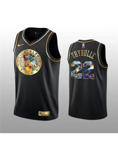 Men's Philadelphia 76ers #22 Matisse Thybulle 2021/22 Black Golden Edition 75th Anniversary Diamond Logo Stitched Basketball Jersey