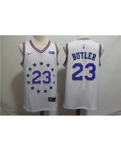 Men's Philadelphia 76ers #23 Jimmy Butler White 2018/19 Earned Edition Swingman Stitched NBA Jersey