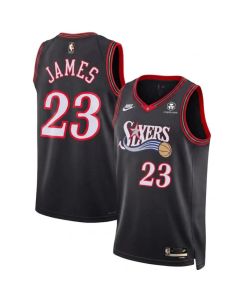 Men's Philadelphia 76ers #23 LeBron James Black 2026 Classic Edition With Patch Jersey