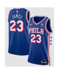 Men's Philadelphia 76ers #23 LeBron James Royal 2026 Icon Edition With Patch Jersey (Royal)